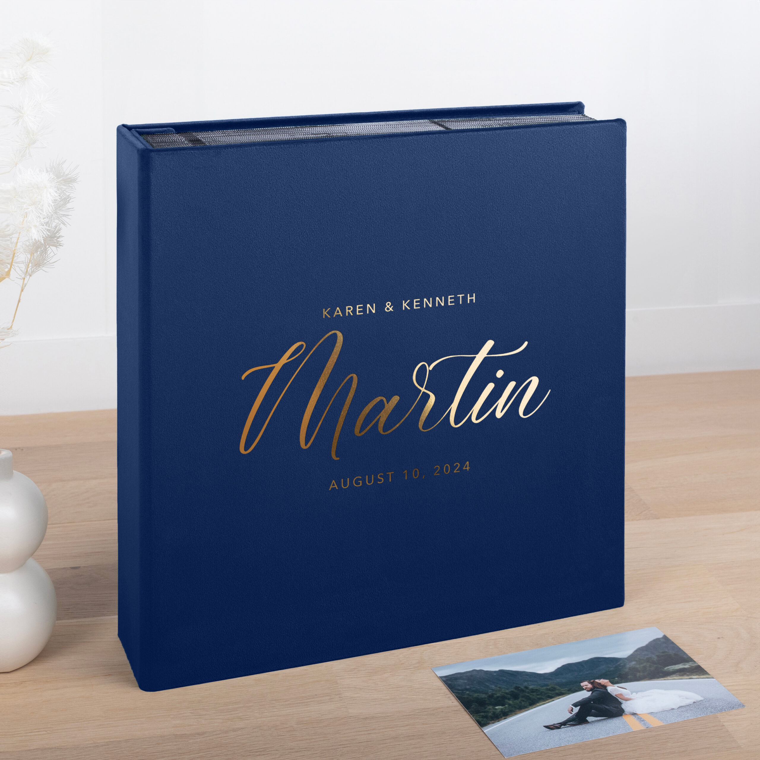 Wedding Photo Album with Sleeves for 100-1000 4x6" 10x15cm Photos | Personalized Slip In Album | Pictured cotton