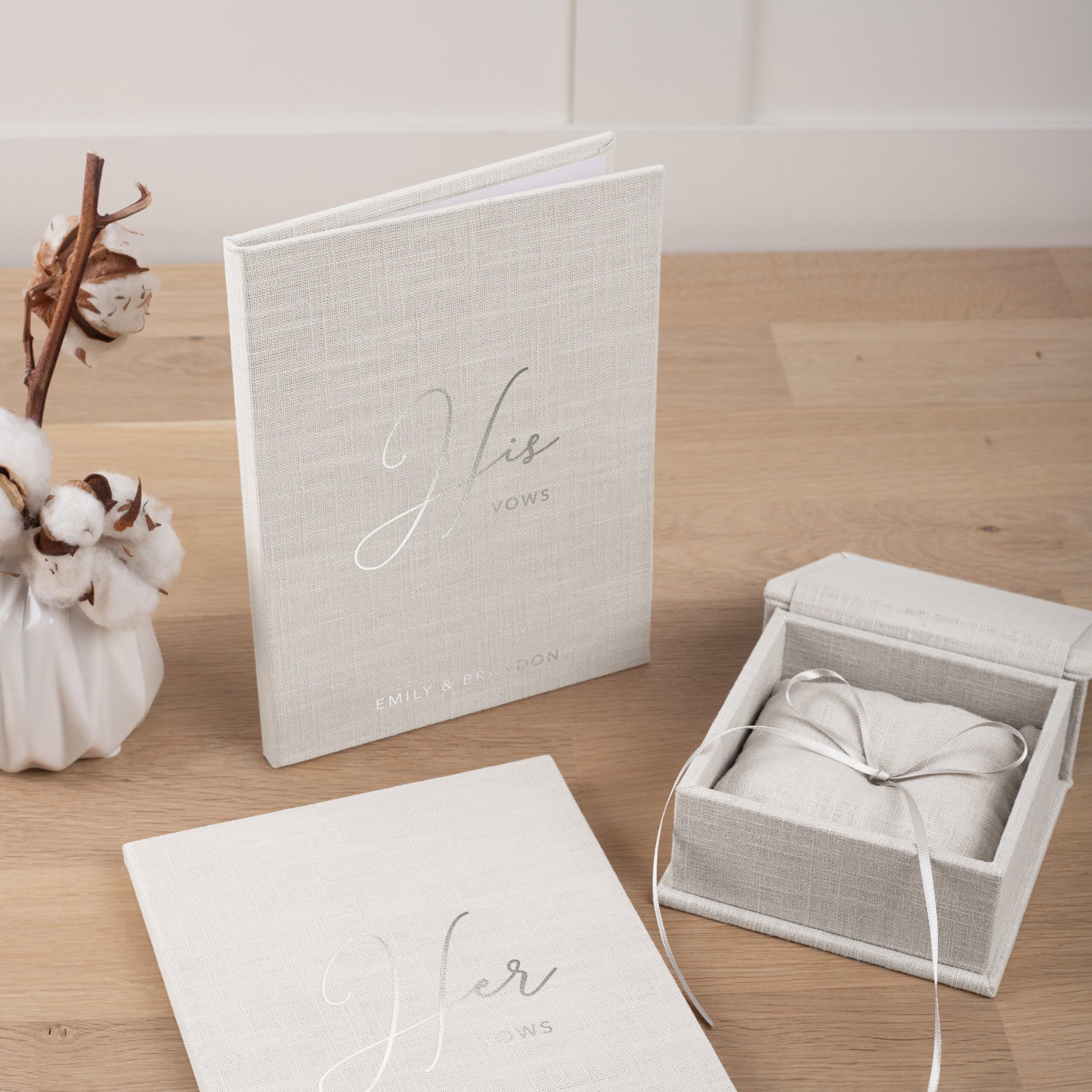 Personalized Ring Box and Two Vow Books - Image 2