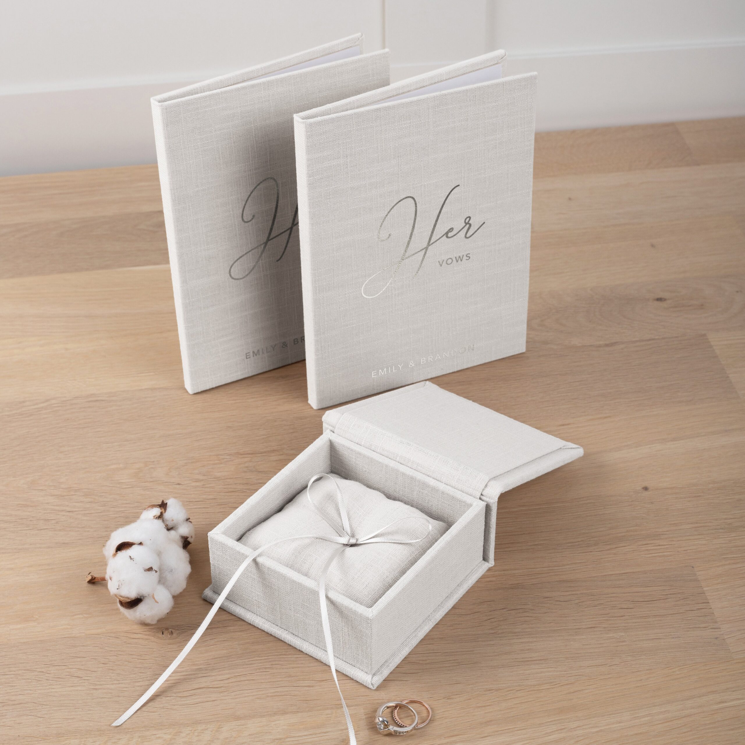 Personalized Ring Box and Two Vow Books - Image 3