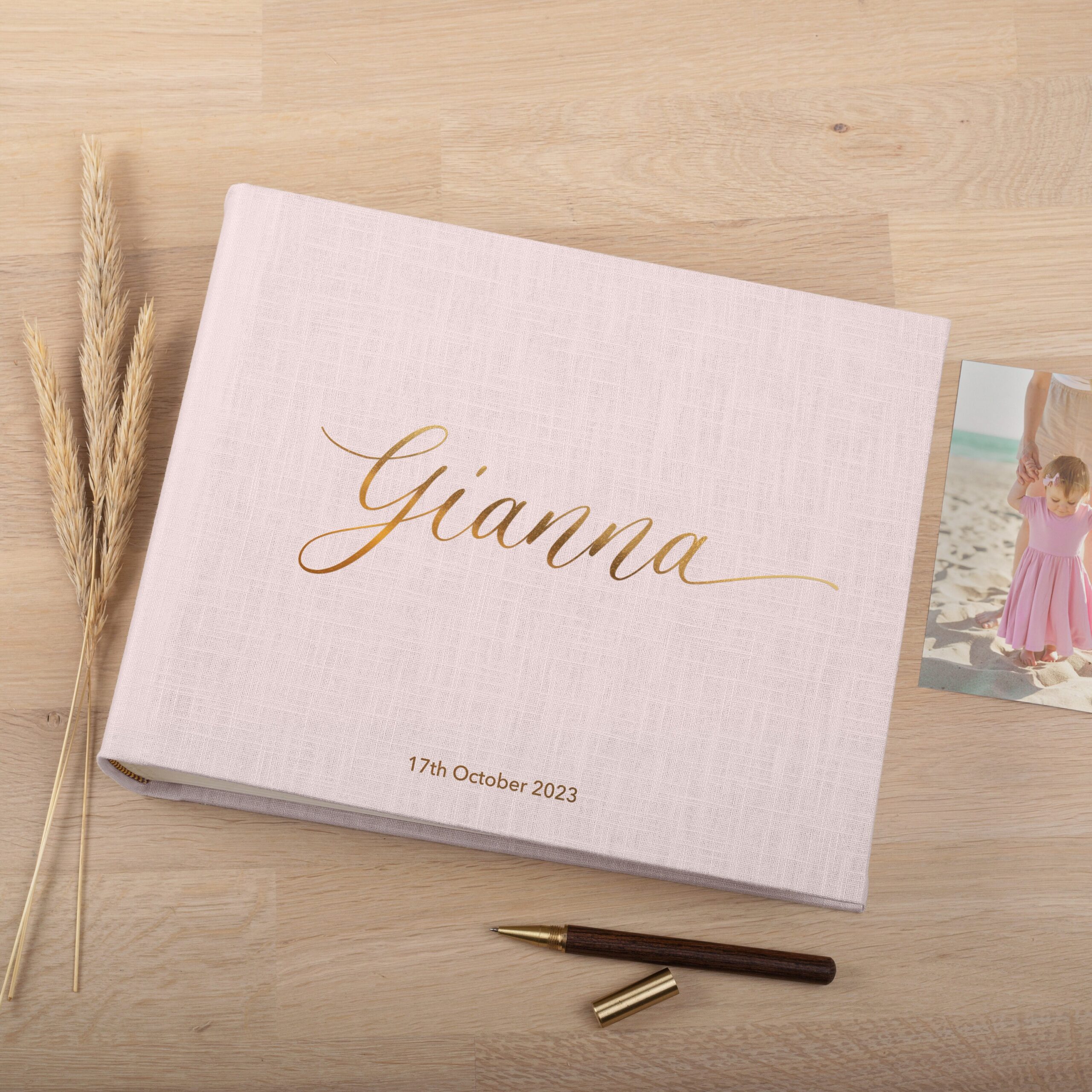 Baby Photo Album | Traditional Book Bound Baby Boy Memory Book - Image 3