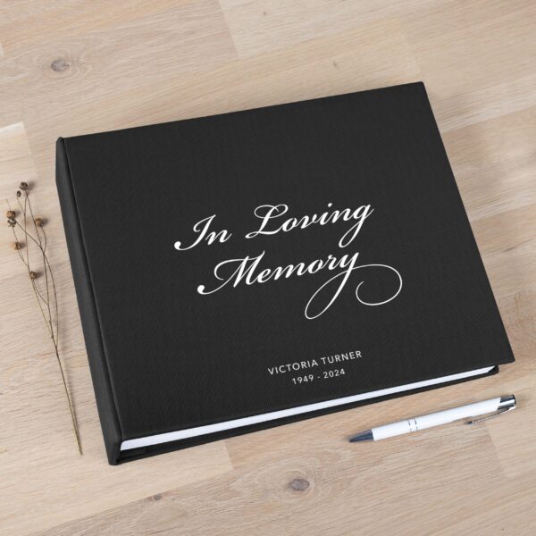 Personalized Memorial Condolence Book | Blank or Printed Pages #1