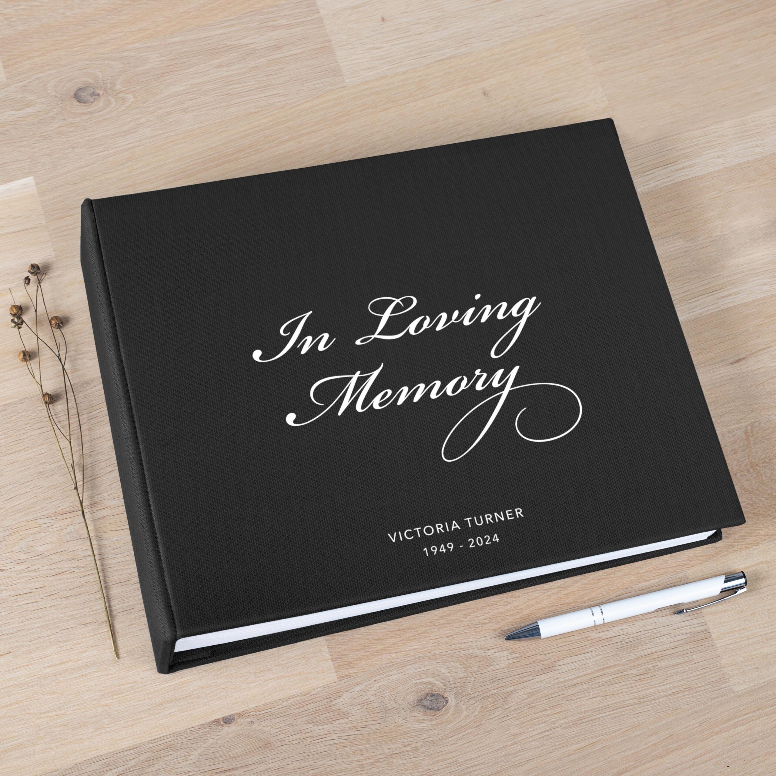 Personalized Memorial Condolence Book | Blank or Printed Pages #1
