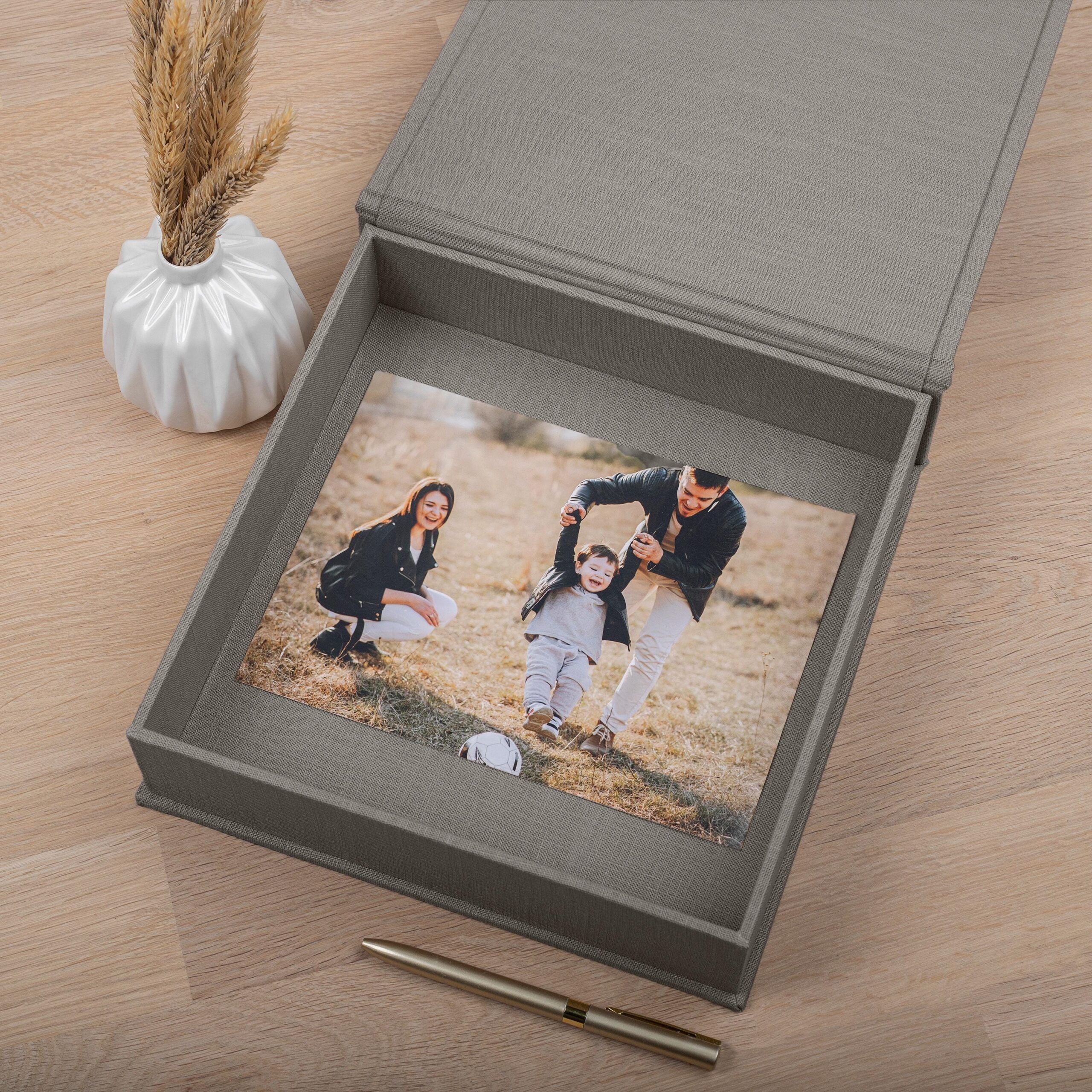 Wedding Keepsake Box | Linen Family Keepsake Box | Personalized Memory Box - Image 2