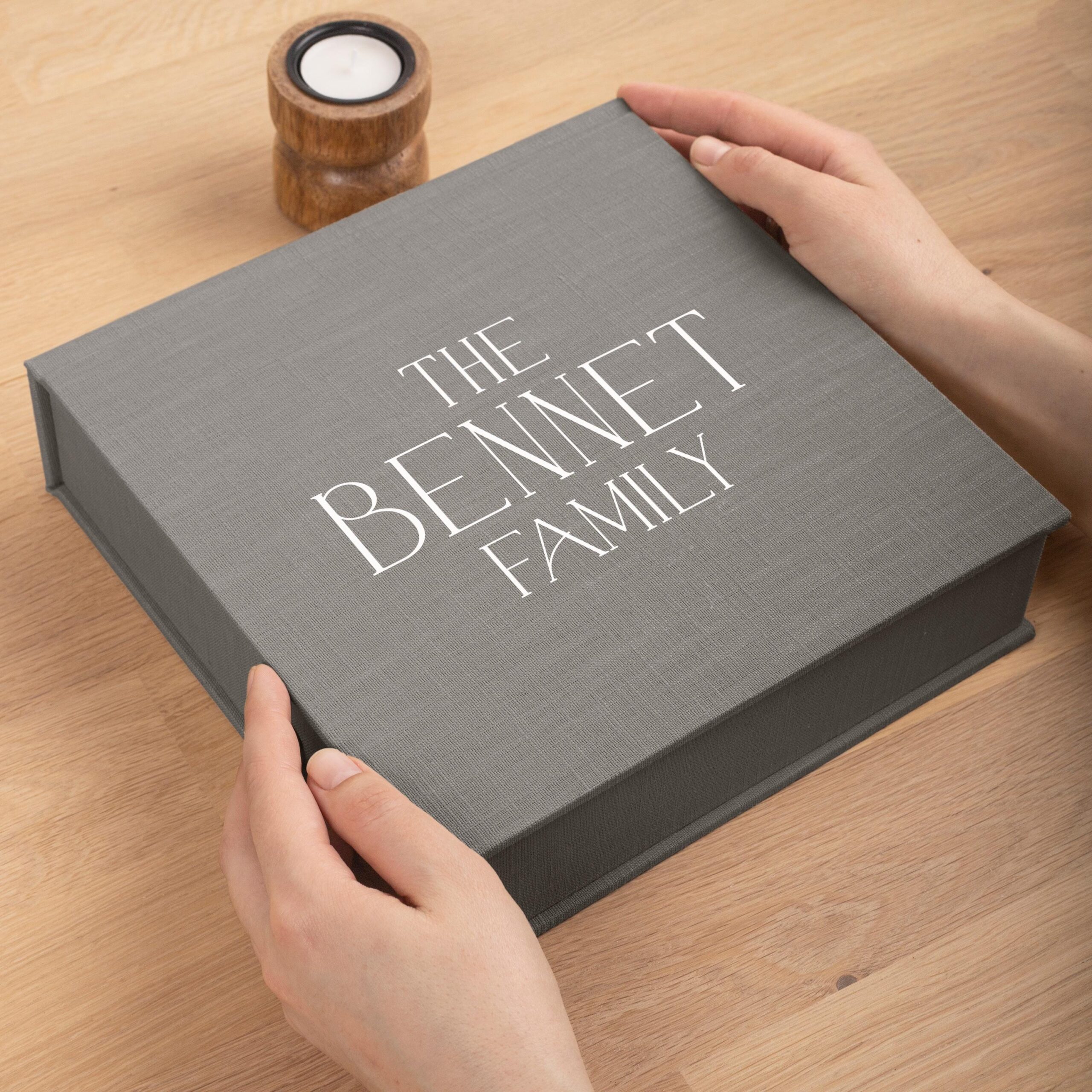 Wedding Keepsake Box | Linen Family Keepsake Box | Personalized Memory Box - Image 4