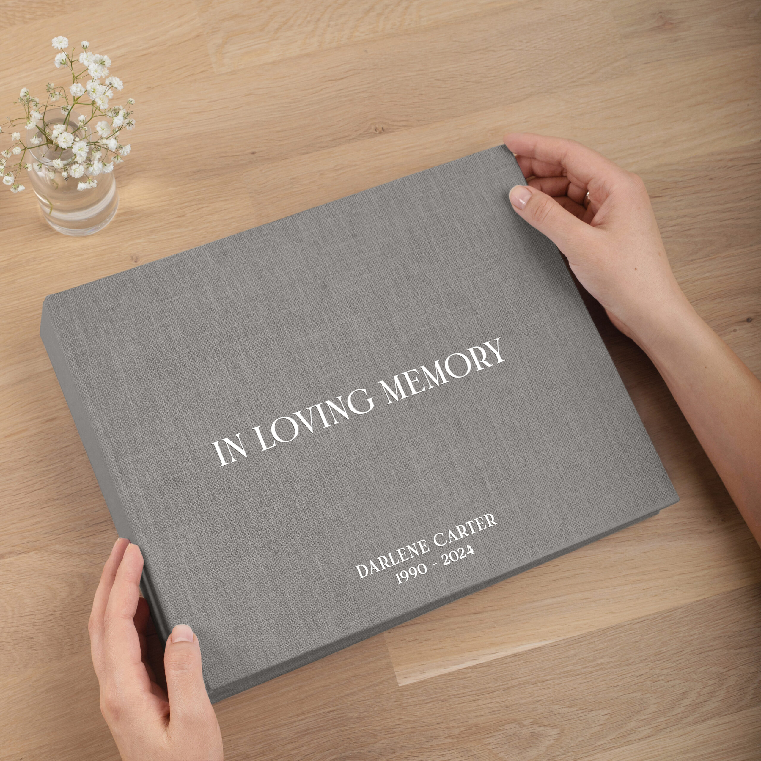Personalized Memorial Condolence Book | Blank or Printed Pages - Image 3